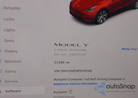2023 Tesla Model Y Awd/Long Range Dual Motor All-Wheel Drive z USA, uszkodzony, nr VIN 7SAYGDEE9PA115198